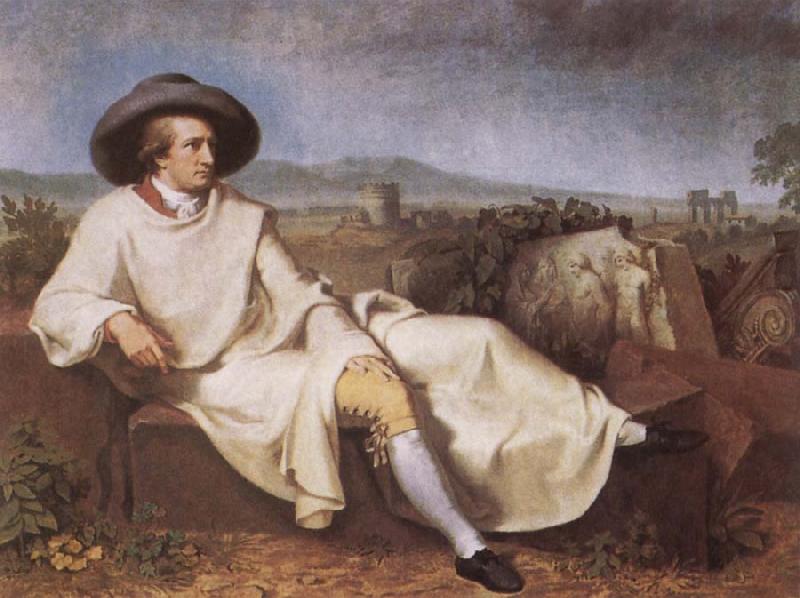 TISCHBEIN, Johann Heinrich Wilhelm Goethe in the Roman Campagna France oil painting art